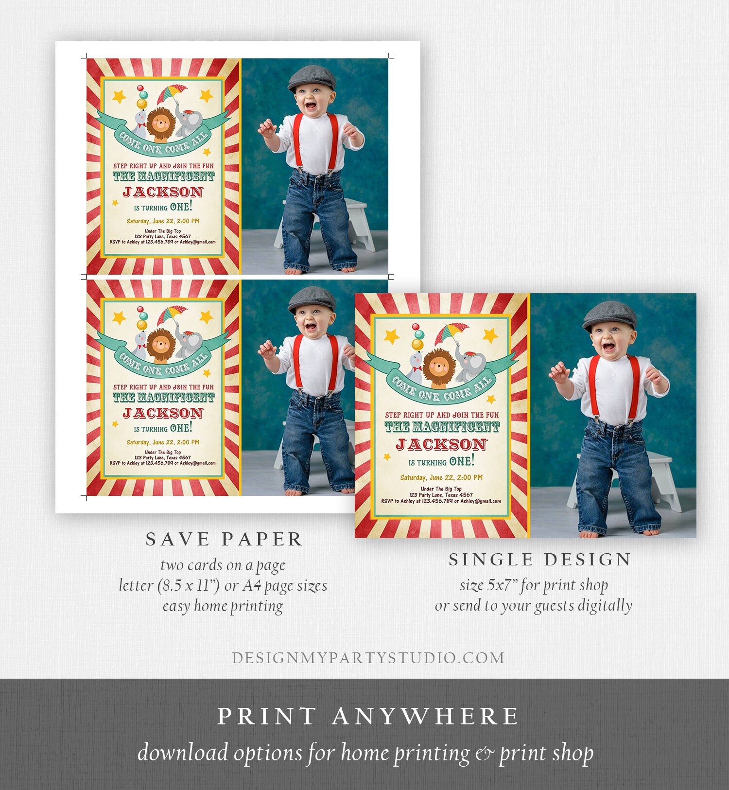 Under The Big Top Invitations