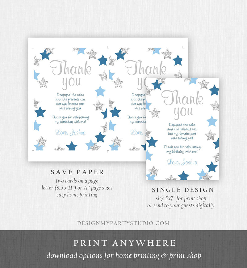 Editable Thank You Card Stars Thank you Note Twinkle Little Star Birth ...