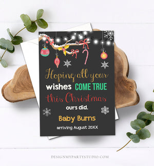 Editable Christmas Pregnancy Announcement Merry Christmas Baby Announcement Grandparents Parents Download Printable Card Template Corjl