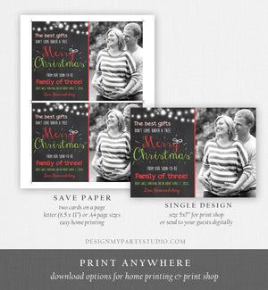 Editable Christmas Pregnancy Announcement Pregnancy Reveal Grandparents Baby Announcement Download Printable Invitation Template Corjl