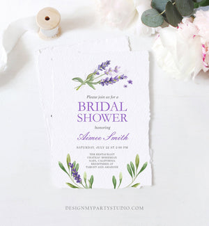 Editable Lavender Bridal Shower Invitation Greenery Foliage Boho Wedding Lilac Blush Lavender Purple Digital Corjl Template Printable 0206