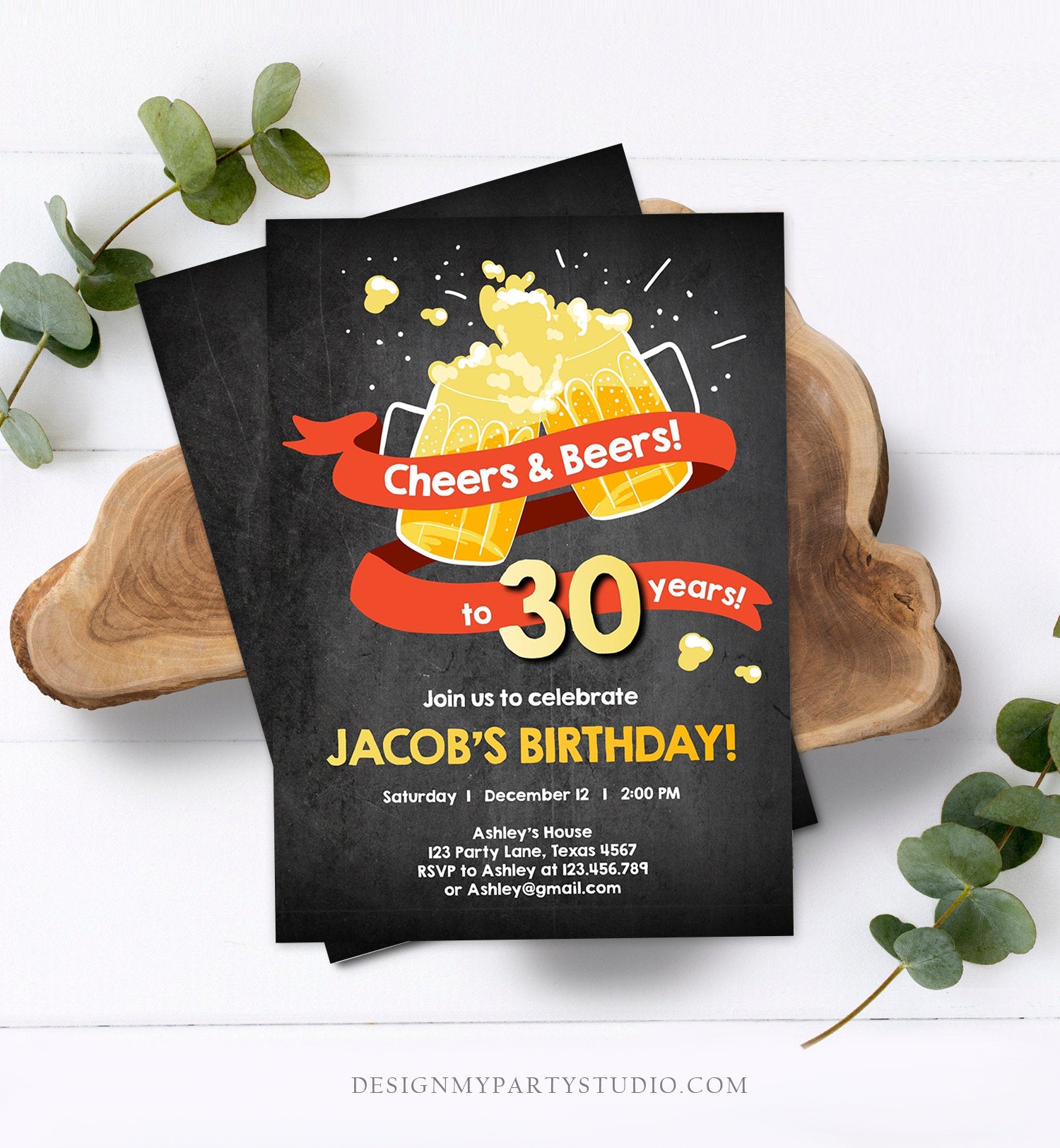 Editable Cheers and Beers Birthday Invitation ANY AGE Adult 30th 40th - Design My Party Studio editable-cheers-and-beers-birthday-invitation-any-age-adult-30th-40th-design-my-party-studio