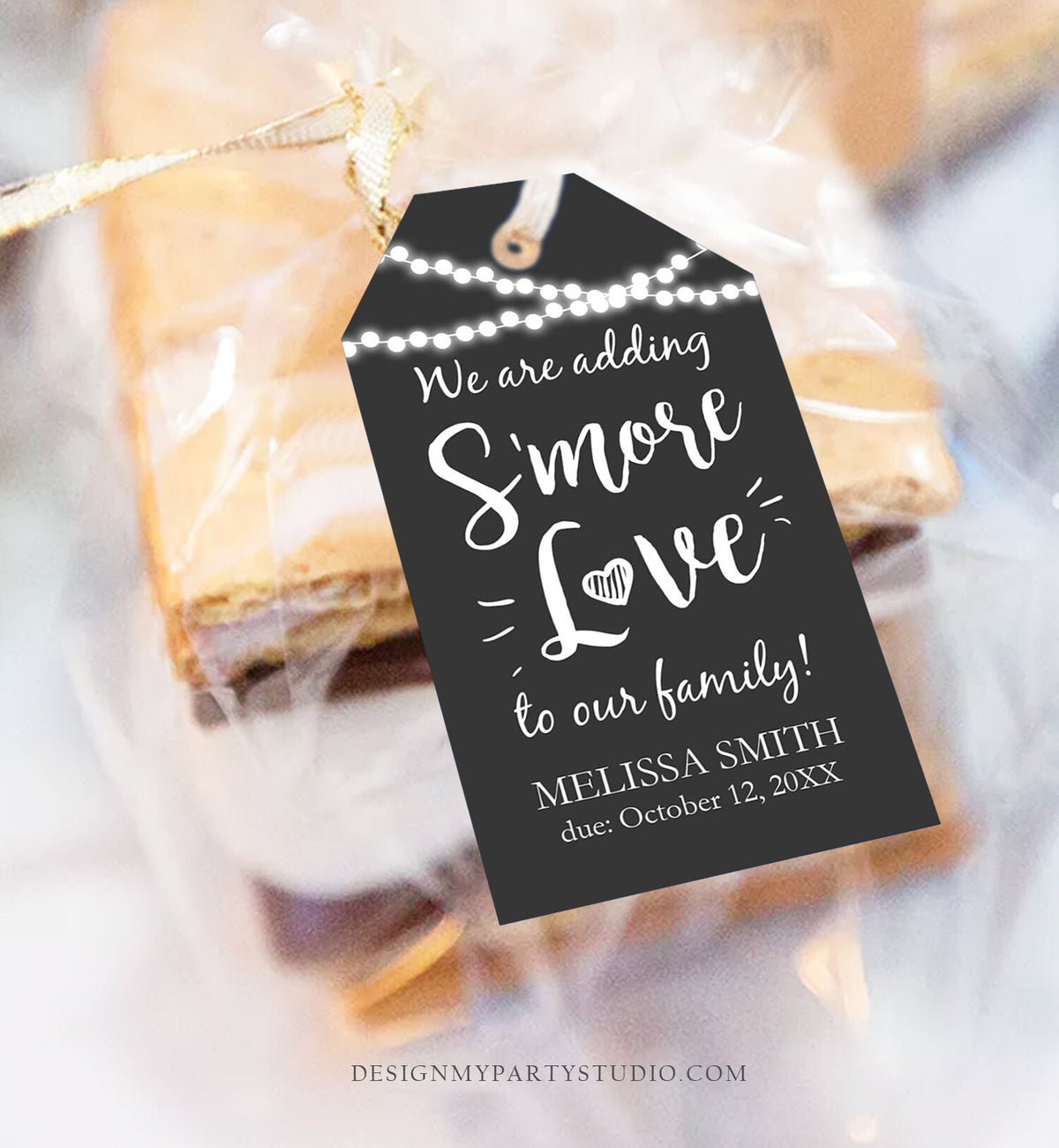 Editable S&#39;more Love Baby Shower Favor Tags We Are Adding Smore Love To Our Family Smores Thank You Tag Printable Corjl Template 0276