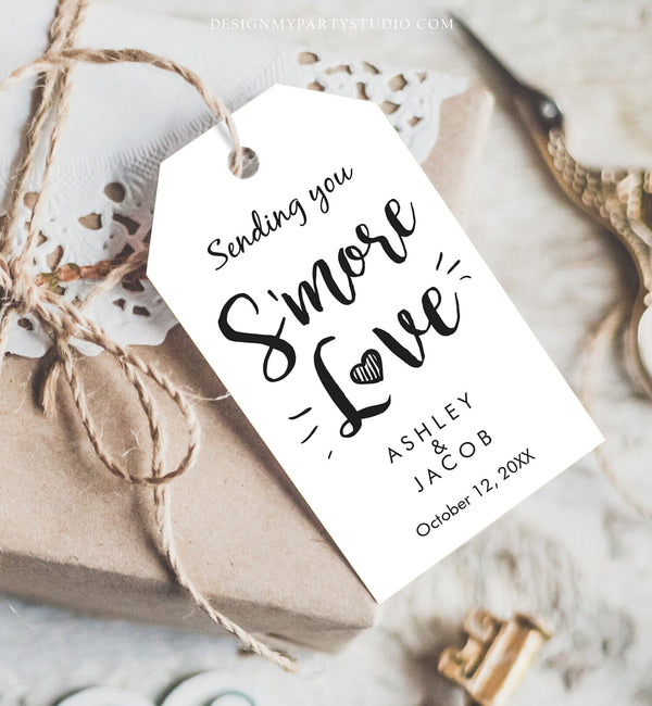 Editable Smore Love tag Template Wedding Favor Tag S'more tags S'mores ...