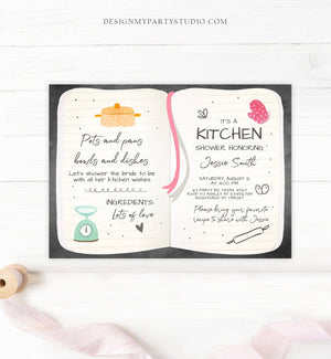Editable Kitchen Bridal Shower Invitation Cooking Invite Stock the Kitchen Baking Birthday Chef Download Printable Template Corjl 0219