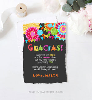 Editable Fiesta Gracias Thank You Card Mexican Birthday Party Baby Shower Graduation Note Digital Download Corjl Template Printable 0045