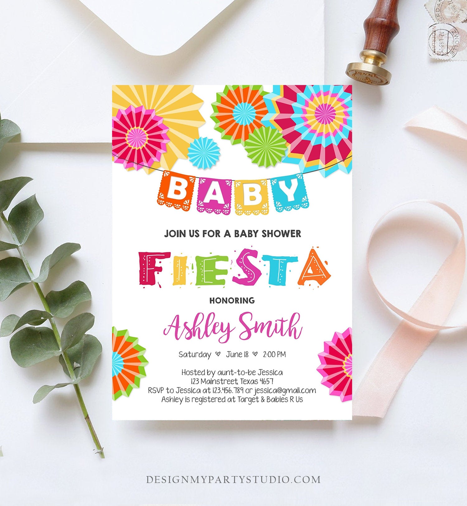 Editable Fiesta Baby Shower Invitation Coed Gender Neutral Sprinkle Mexican Taco Bout a Baby Love Download Corjl Template Printable 0045
