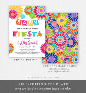 Editable Fiesta Baby Shower Invitation Coed Gender Neutral Sprinkle Mexican Taco Bout a Baby Love Download Corjl Template Printable 0045
