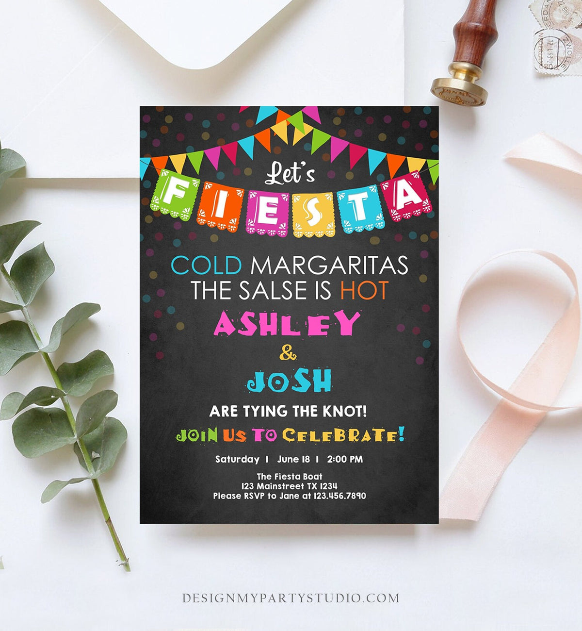 Editable Fiesta Engagement Party Invitation Coed Mexican Shower Wedding Party Lets Fiesta Instant Download Corjl Template Printable 0045