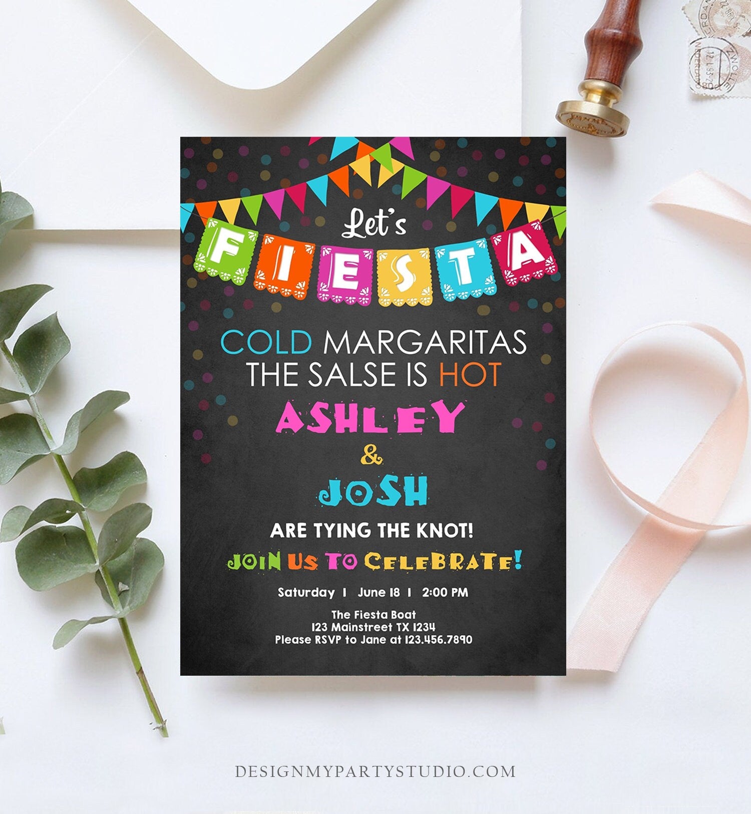 Editable Fiesta Engagement Party Invitation Coed Mexican Shower Wedding Party Lets Fiesta Instant Download Corjl Template Printable 0045