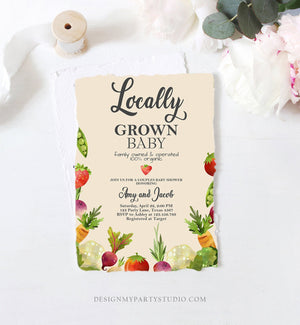 Editable Baby Shower Invitation Locally Grown Farmers Market Baby Shower Couples Vegetable Download Printable Invite Template Corjl 0144