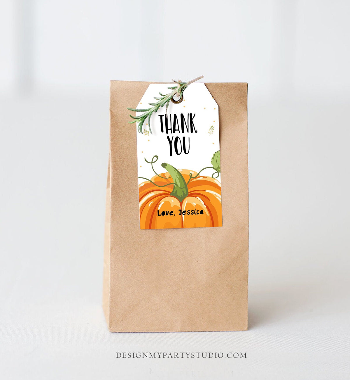Editable Pumpkin Favor Tags Pumpkin Thank You Birthday Gift Tags Fall Autumn Halloween Shower Carving Friendsgiving Corjl Template 0175