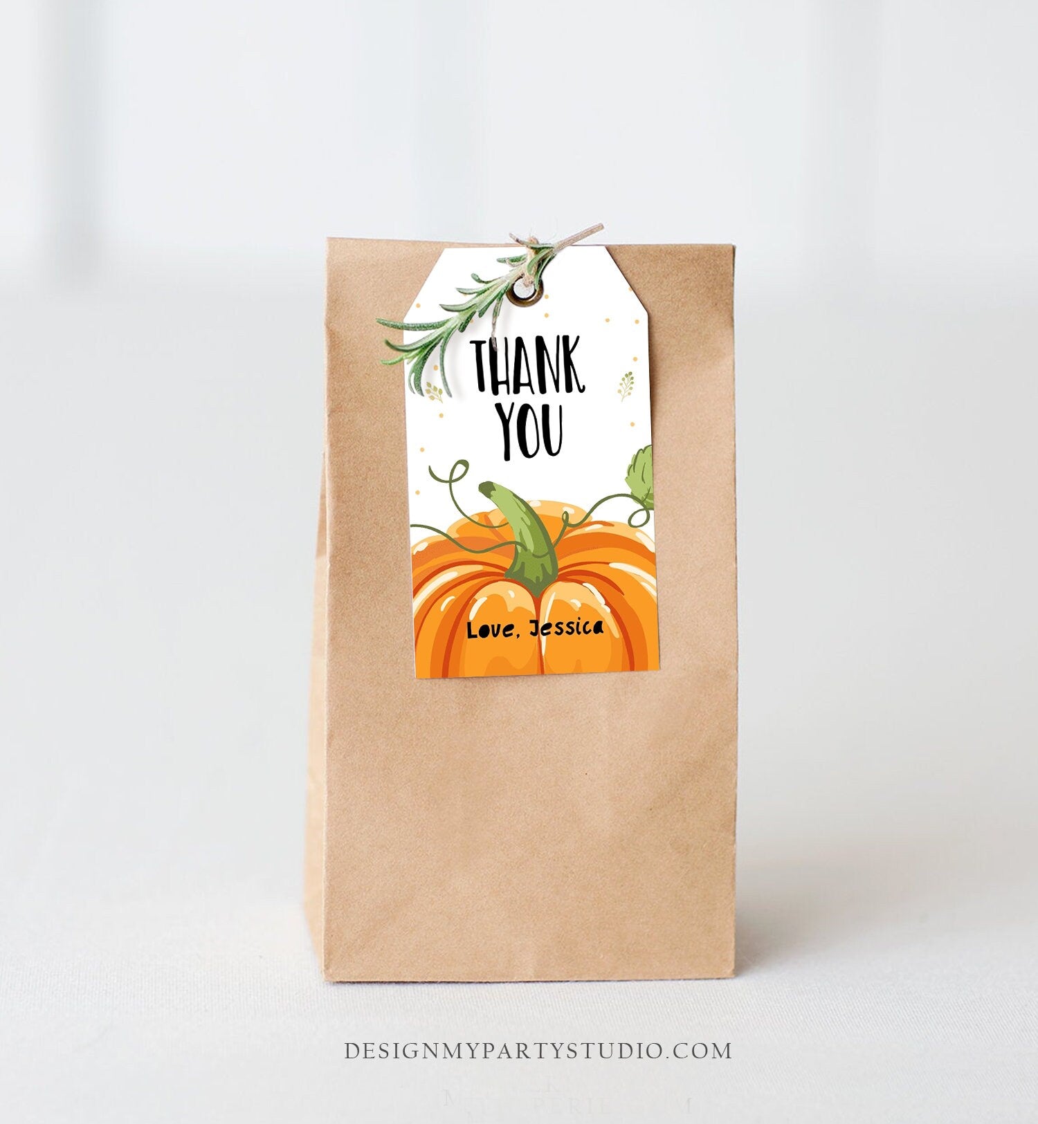 Editable Pumpkin Favor Tags Pumpkin Thank You Birthday Gift Tags Fall Autumn Halloween Shower Carving Friendsgiving Corjl Template 0175