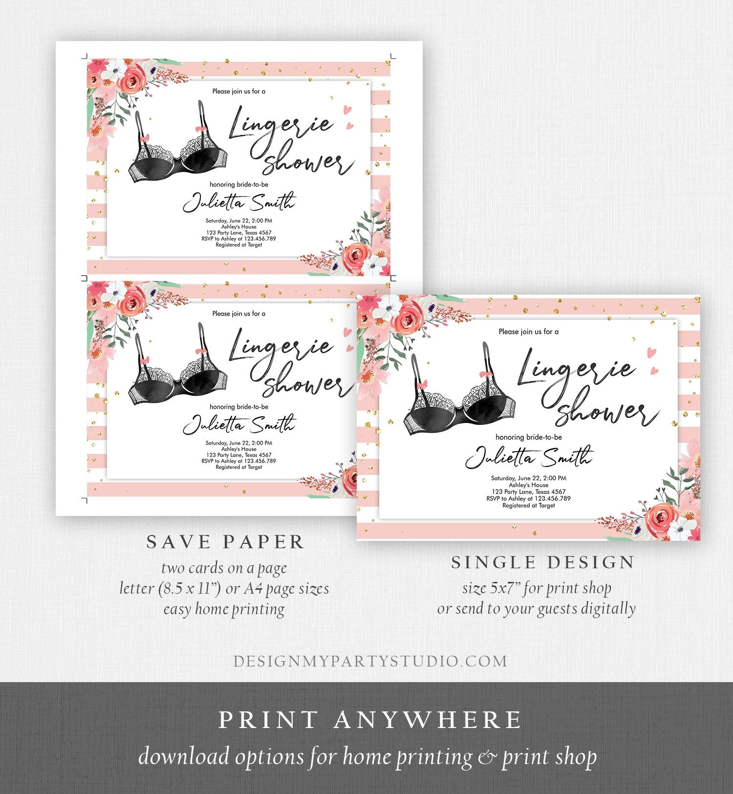Editable Lingerie Bridal Shower Invitation Blush Pink Gold Bachelorett - Design My Party Studio editable-lingerie-bridal-shower-invitation-blush-pink-gold-bachelorett-design-my-party-studio