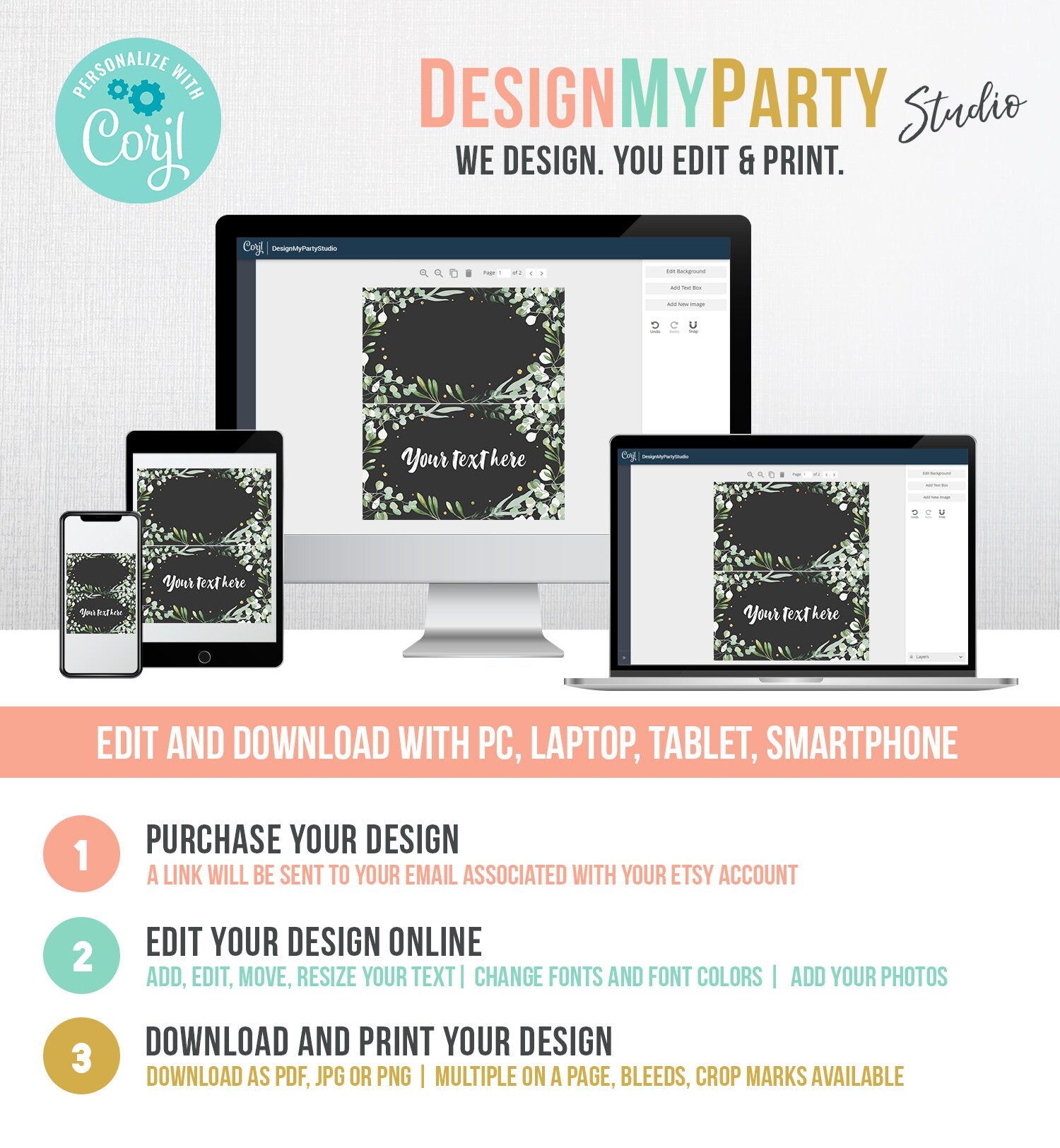 Editable Greenery Place Card Wedding Food Labels Bohemian Tent Cards Escort Card Foliage Seating Card Name Card Printable Corjl 0253