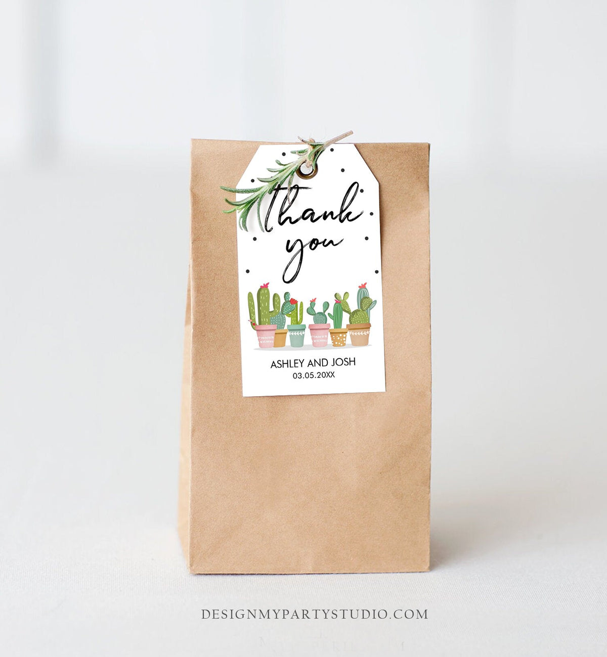 Editable Cactus Fiesta Favor Tags Thank You Fiesta Love and Thanks Mexican Muchas Gracias Bridal Shower Couples Shower Corjl Template 0254