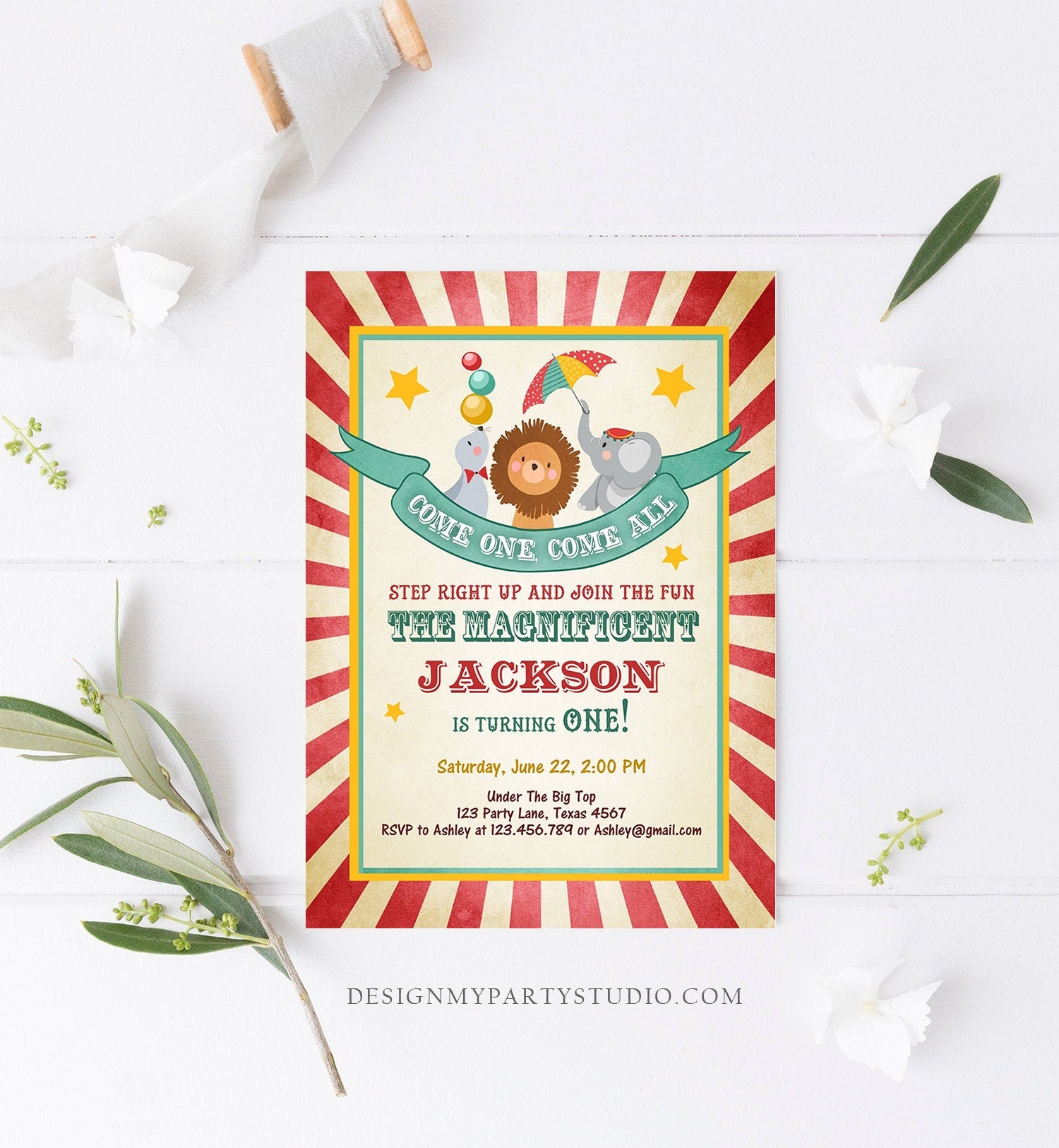 Editable Carnival Invitation Circus Birthday Invitation Carnival Invit - Design My Party Studio for Carnival Party Invitations Free Printable