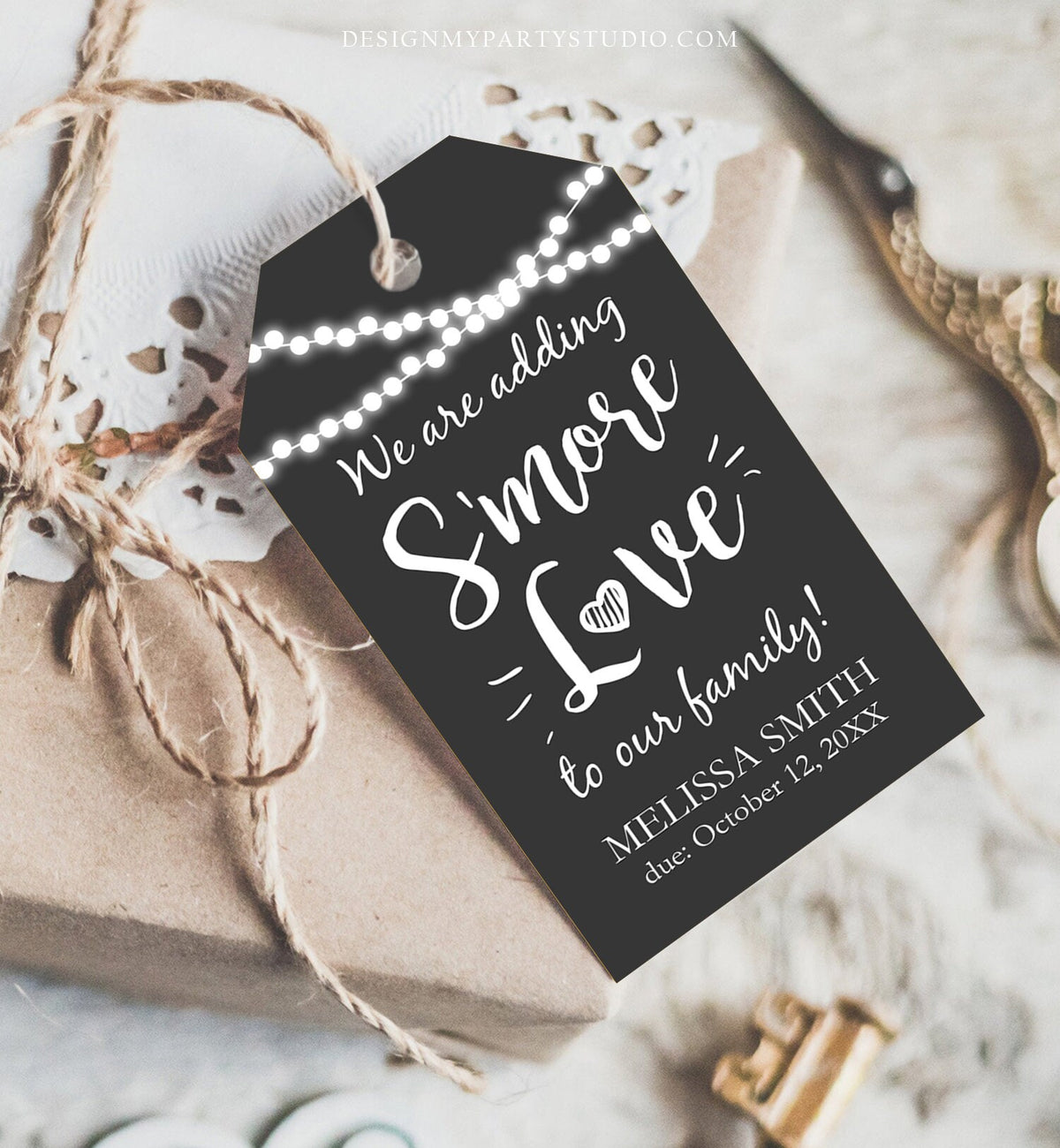 Editable S&#39;more Love Baby Shower Favor Tags We Are Adding Smore Love To Our Family Smores Thank You Tag Printable Corjl Template 0276