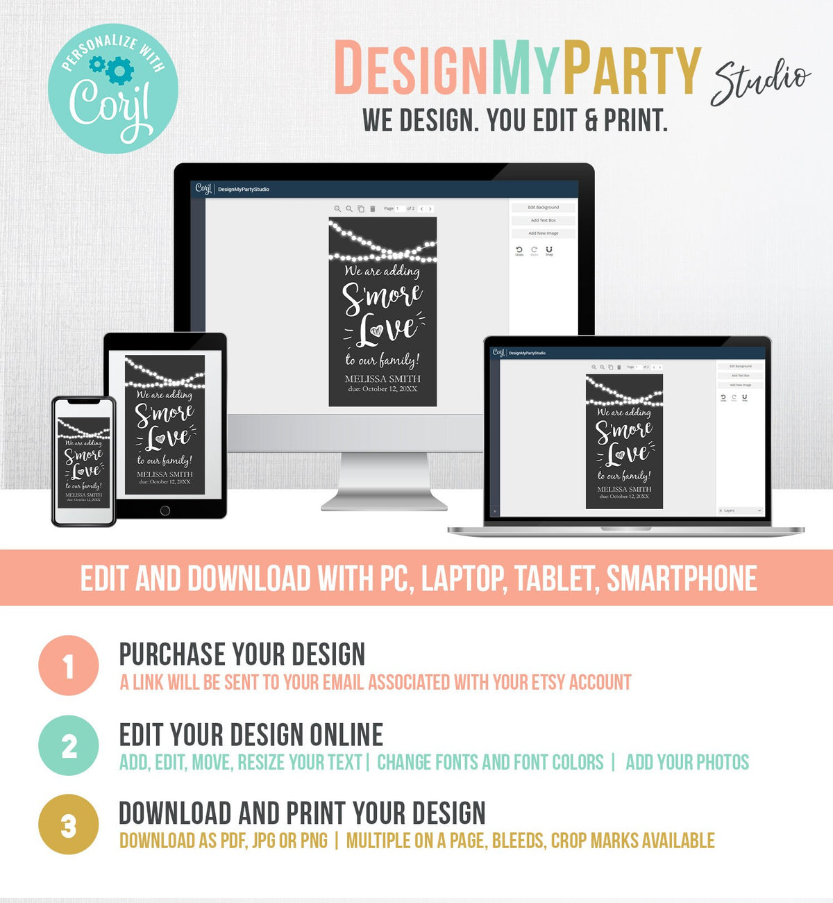 Editable S&#39;more Love Baby Shower Favor Tags We Are Adding Smore Love To Our Family Smores Thank You Tag Printable Corjl Template 0276