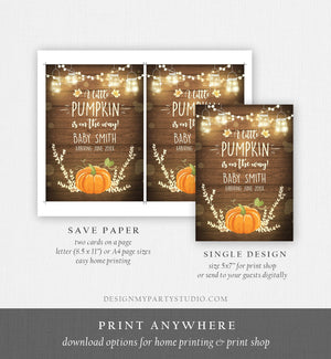 Editable Pumpkin Pregnancy Announcement Little Pumpkin On The Way Fall Wood Autumn Baby Arriving Download Corjl Template Printable 0015
