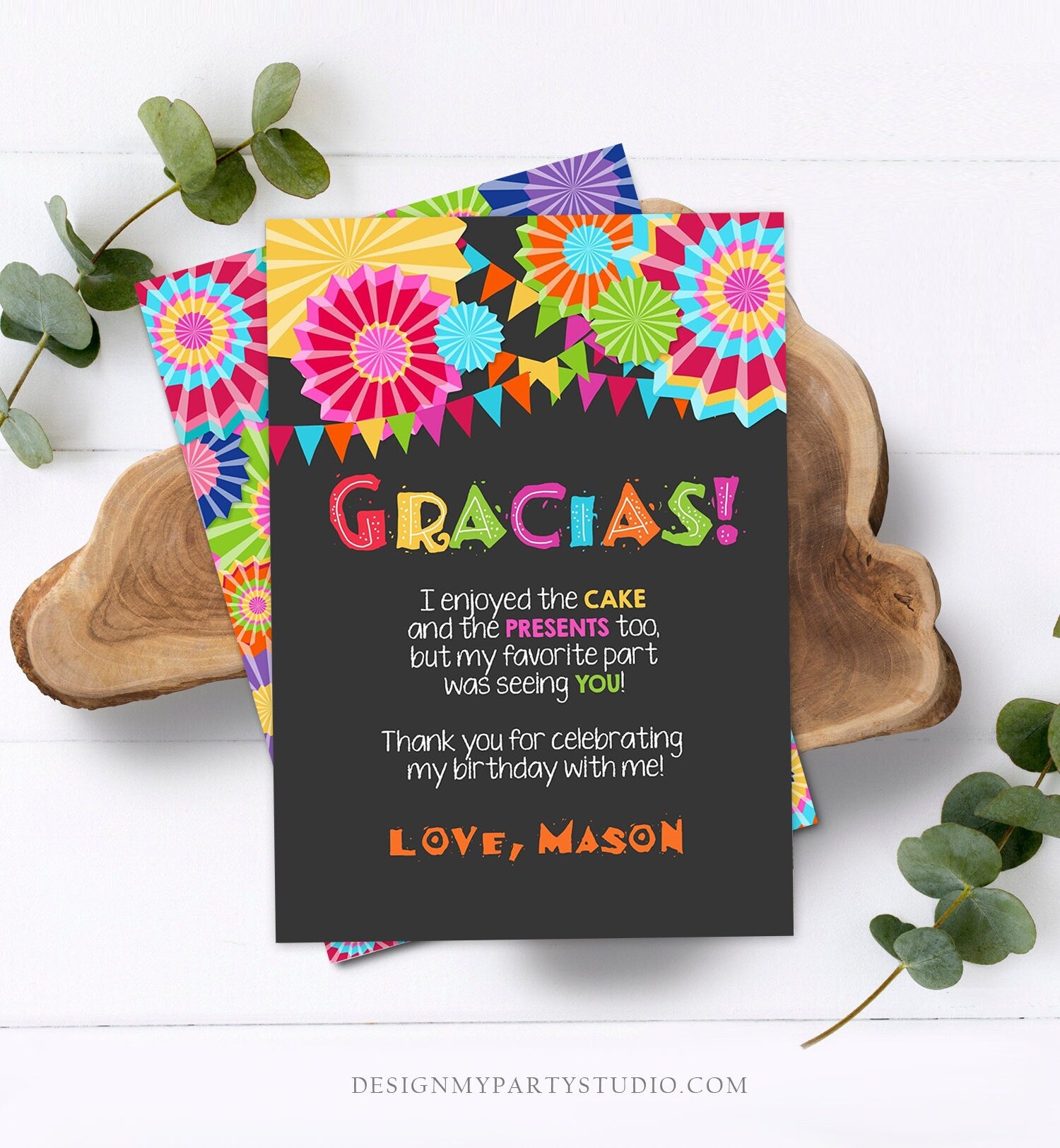 Editable Fiesta Gracias Thank You Card Mexican Birthday Party Baby Sho - Design My Party Studio Editable Fiesta Gracias Thank You Card Mexican Birthday Party Baby Sho - Design My Party Studio
