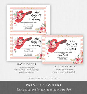 Editable Bridal Shower Invitation Derby Wear a Hat Horse races Floral Flowers Gold Rose Blush Pink Download Printable Template Corjl 0249