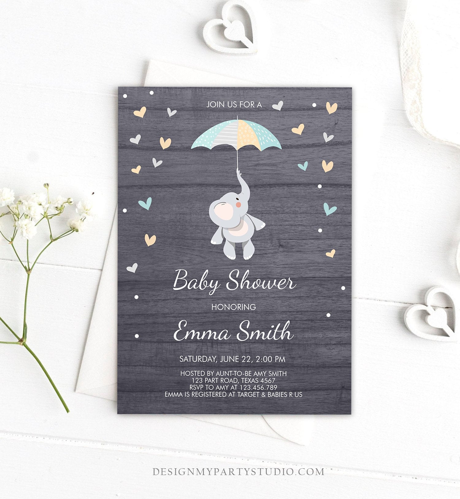 Printable Elephant Baby Shower Invitations Printable Elephant Baby Shower Invitations