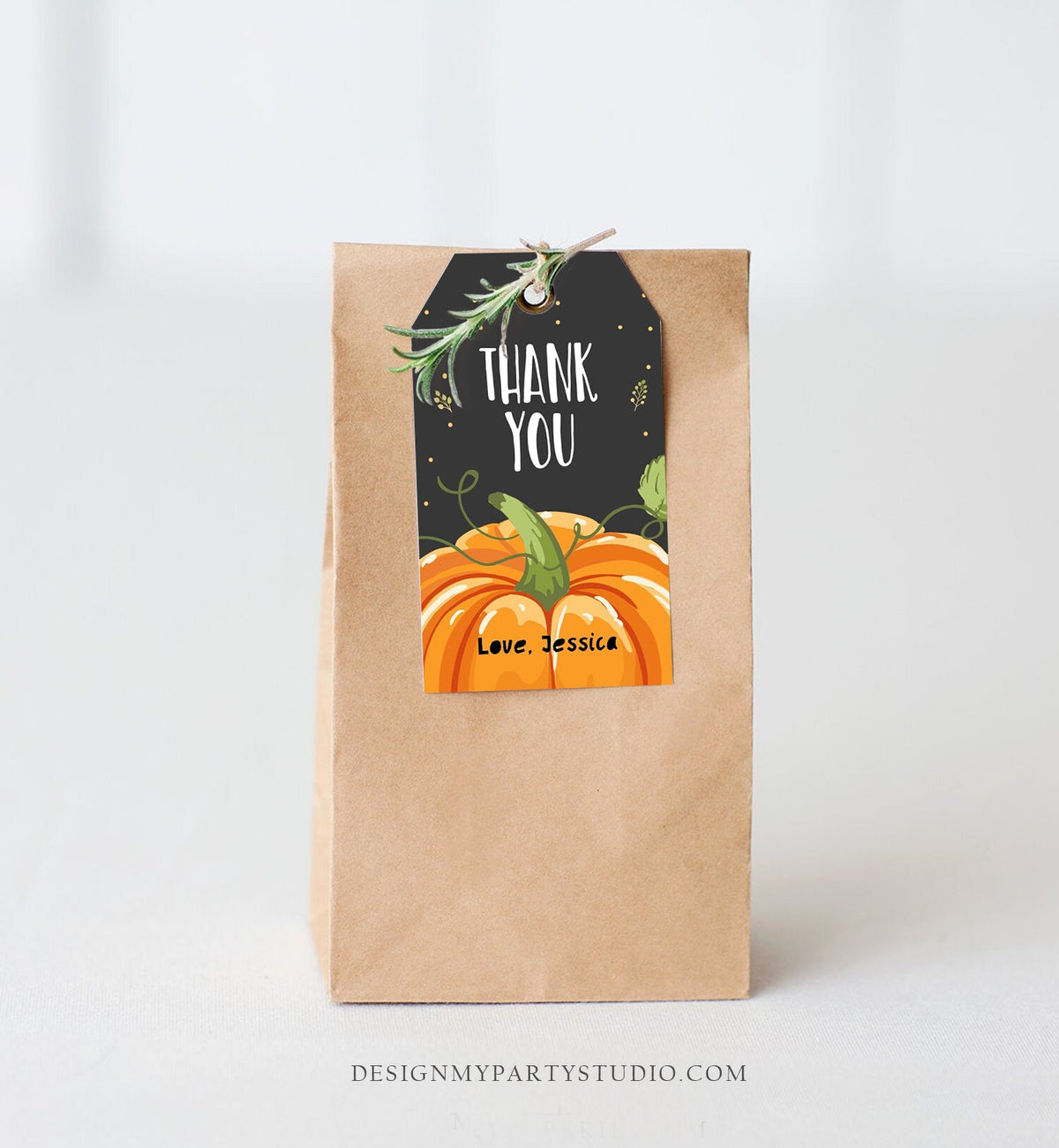 Editable Pumpkin Favor Tags Pumpkin Thank You Birthday Gift Tags Fall Autumn Halloween Shower Carving Friendsgiving Corjl Template 0175
