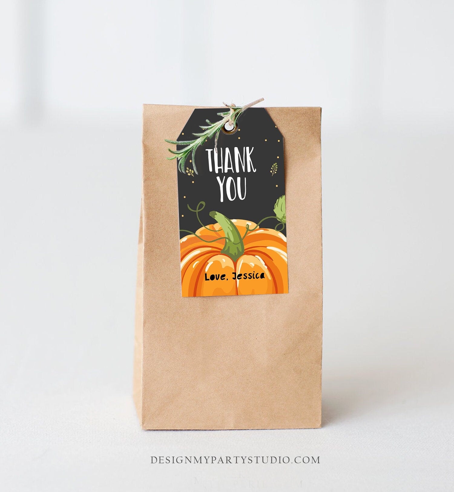 Editable Pumpkin Favor Tags Pumpkin Thank You Birthday Gift Tags Fall Autumn Halloween Shower Carving Friendsgiving Corjl Template 0175