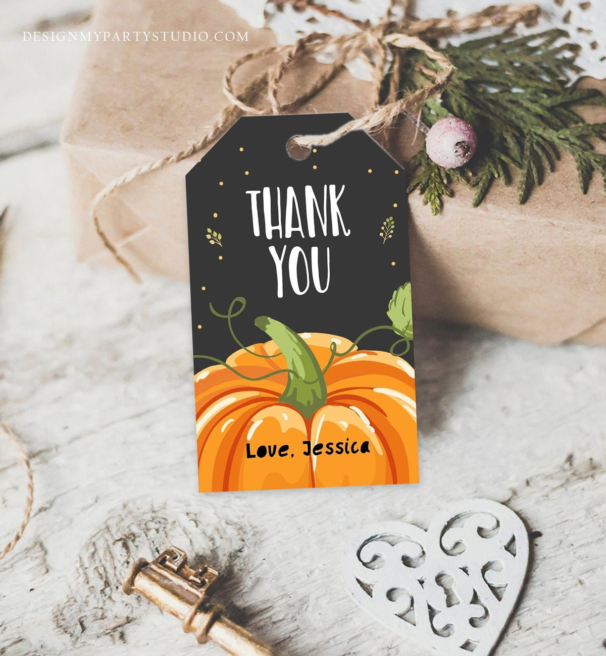 Editable Pumpkin Favor Tags Pumpkin Thank You Birthday Gift Tags Fall Autumn Halloween Shower Carving Friendsgiving Corjl Template 0175