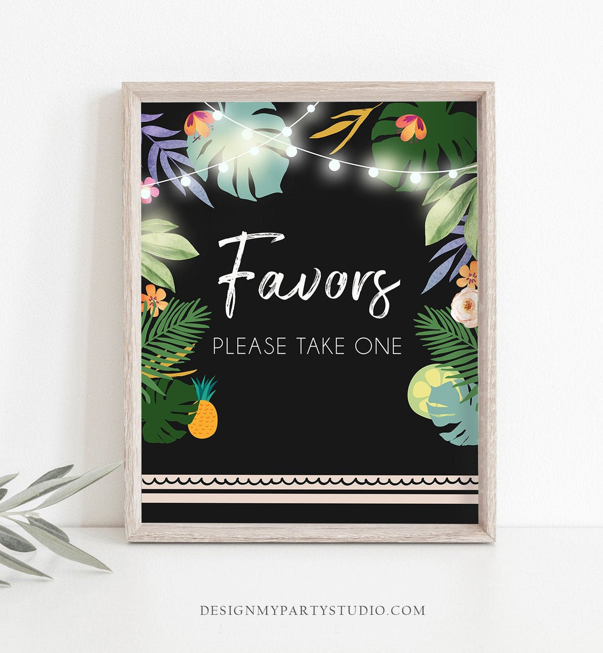 Favors Thank You Sign Tropical Fiesta Aloha Luau Party Table Sign Birthday Bridal Shower Baby Shower 8x10 Instant Download Printable 0183
