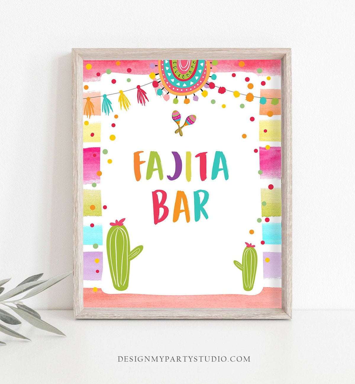 Fajita Bar Fiesta Cactus Mexican Food Table Succulent Birthday Baby Bridal Shower Decor Mexican 8x10 Instant Download Printable 0134