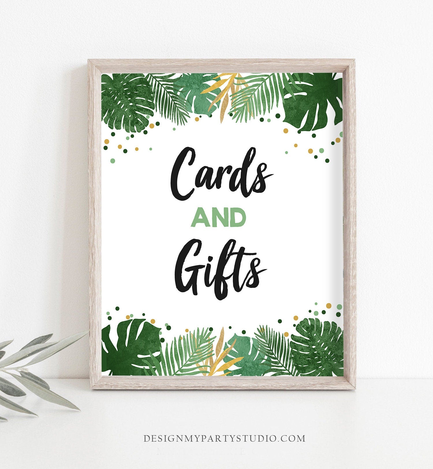 Cards And Gifts Sign Table Decor Wild One Tropical Safari Birthday Sig - Design My Party Studio cards-and-gifts-sign-table-decor-wild-one-tropical-safari-birthday-sig-design-my-party-studio