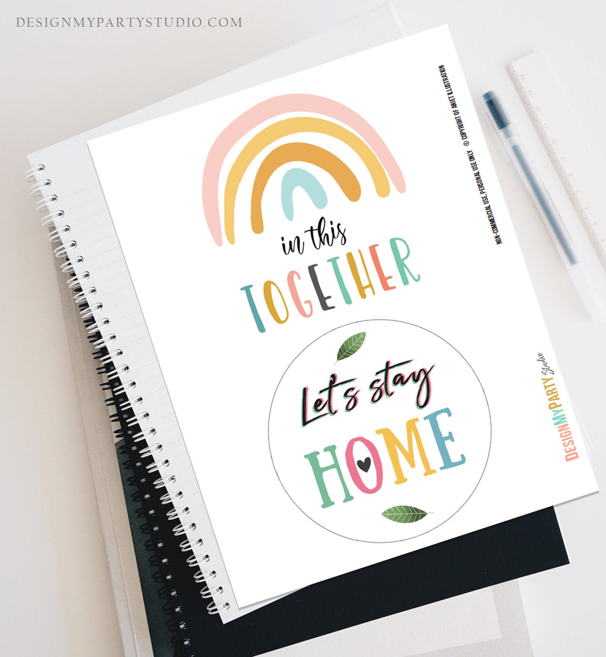 Stay Home Quarantine Activity Spread Happiness DIY Kids Activity In This Together Window Decoration Printable INSTANT DOWNLOAD digital