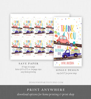 Editable Drive By Favor Tag Drive By Birthday Favors Party Parade Thank You  Tags Quarantine Neutral Boy Girl Corjl Template Printable 0333