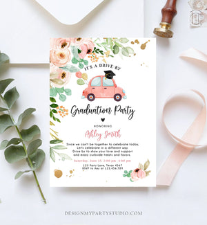 Editable Drive By Graduation Parade Invitation Virtual Graduation Party Invite Girl Quarantine 2020 Graduate Download Digital Corjl 0346
