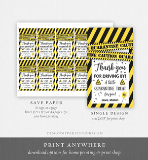 Editable Drive By Birthday Favor Tags Quarantine Thank You Gift Tag Drive By Through Party No One Invited Corjl Template Printable 0334