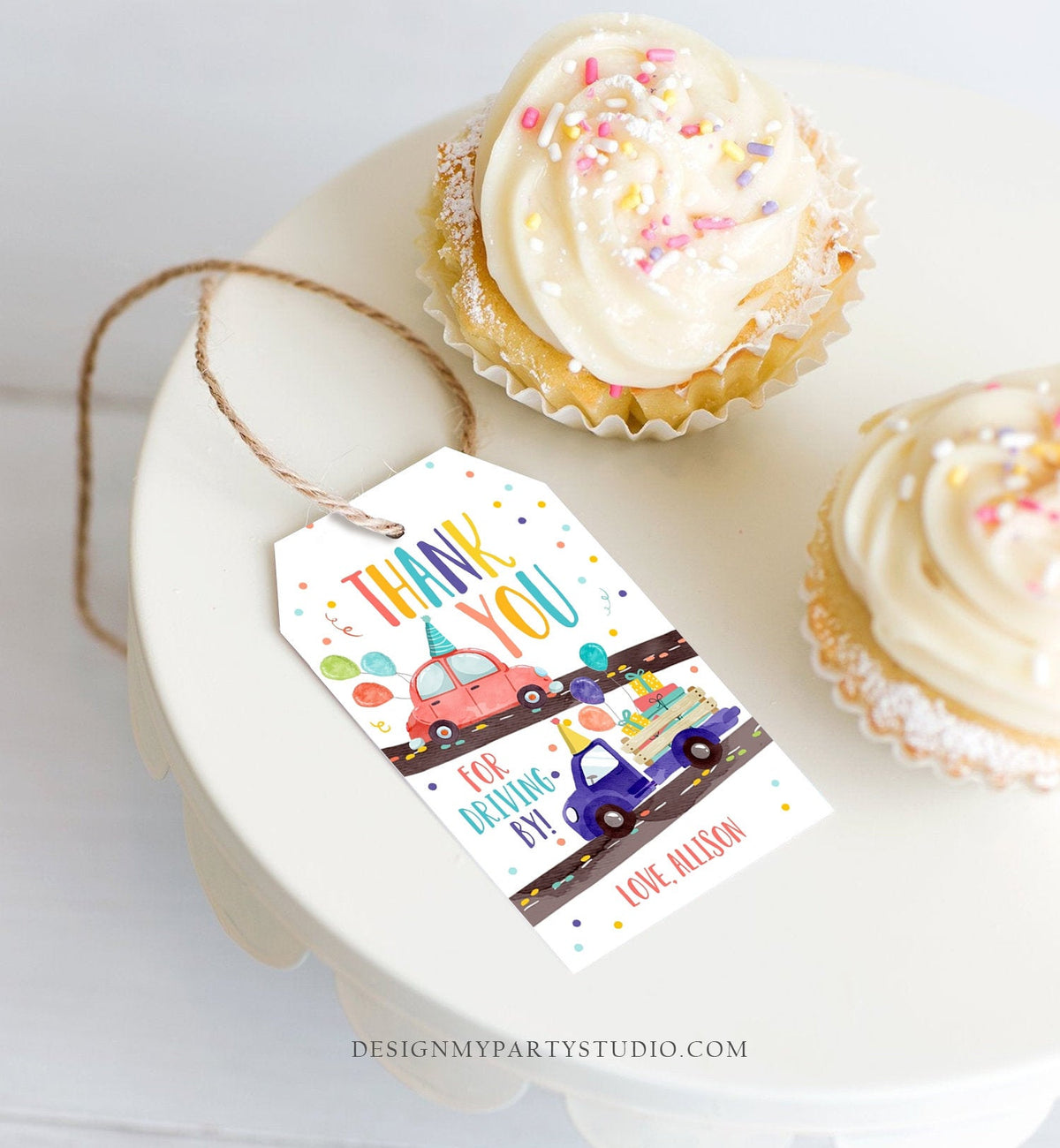 Editable Drive By Favor Tag Drive By Birthday Favors Party Parade Thank You  Tags Quarantine Neutral Boy Girl Corjl Template Printable 0333