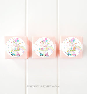 Editable Unicorn Drive By Favor Tag Drive By Birthday Parade Thank You Gift Tags Magical Rainbow Girl Round Sticker Corjl Template 0336