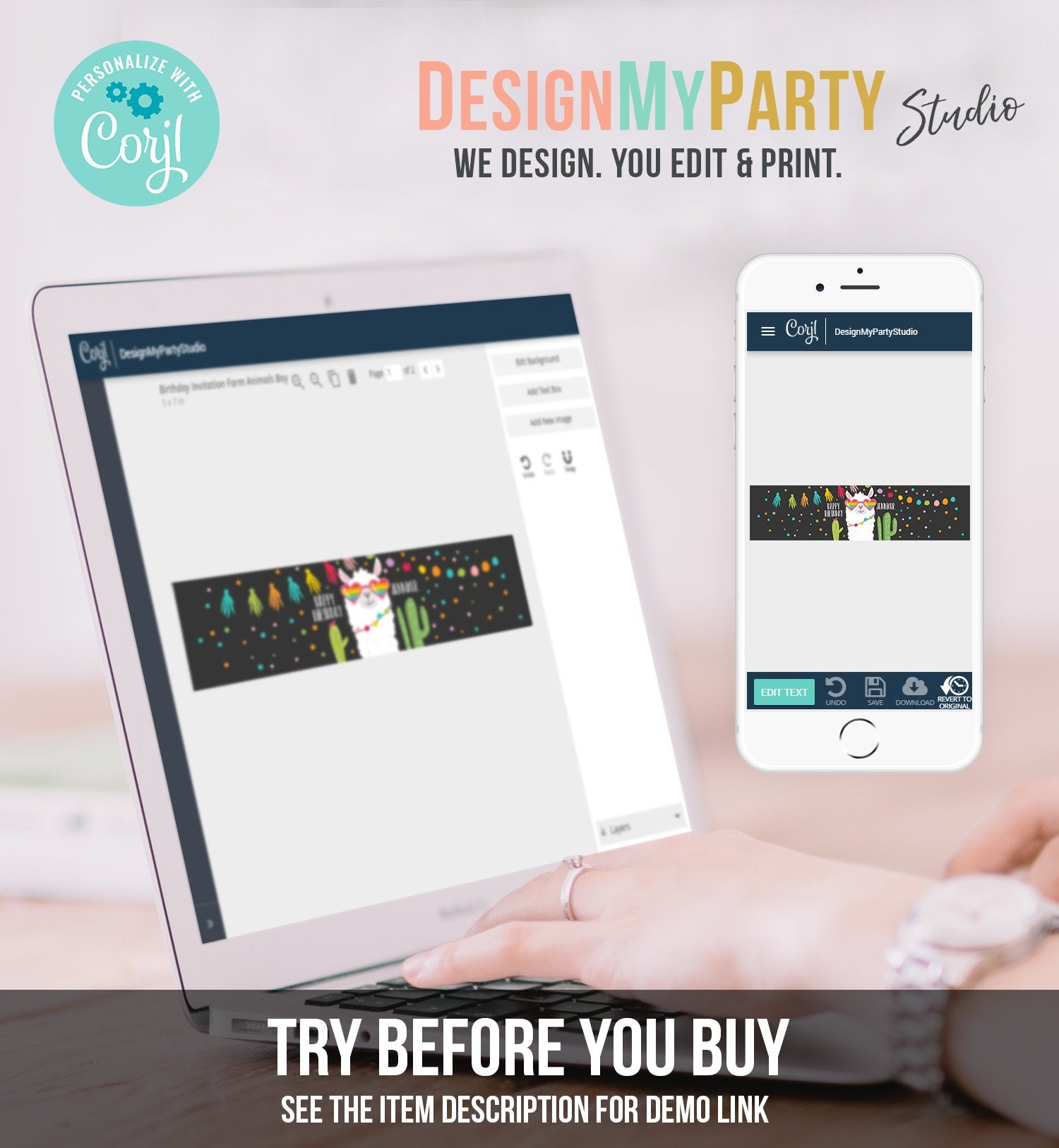 Editable Water Bottle Labels Llama Birthday Cactus Chalk Succulent Fiesta Mexican Sunglasses Hearts Bottle Labels Template Corjl 0079