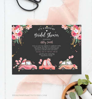 Editable Drive By Bridal Shower Invitation Couples Shower Invite Quarantine Drive Through Floral Wedding Shower Template Download Corjl 0335