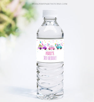 Editable Water Bottle Labels Drive By Birthday Decor Blush Pink Birthday Parade Quarantine Printable Bottle Label Template Corjl 0333