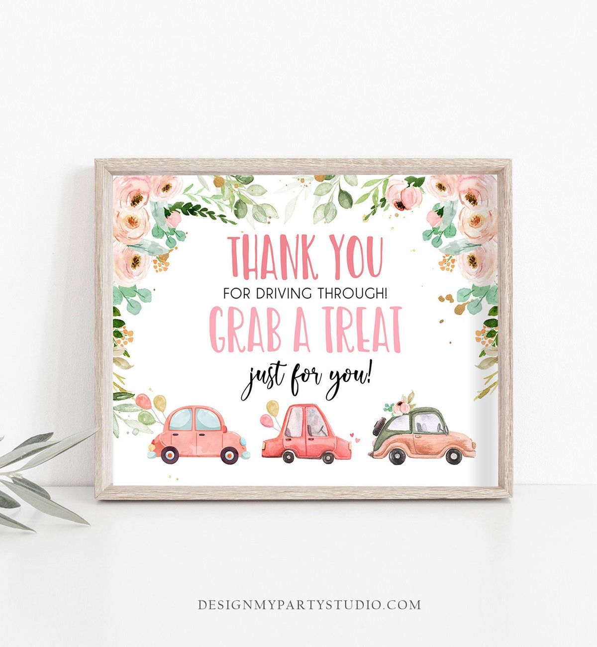 Drive By Birthday Sign Drive By Baby Shower Parade Sign Thank You for Driving Through Treat Favor Sign Quarantine Treat Girl PRINTABLE 0346