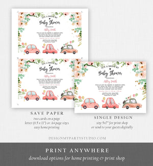 Editable Drive By Baby Shower Invitation Pink Girl Baby Shower Invite Quarantine Drive Trough Floral Sprinkle Template Download Corjl 0346