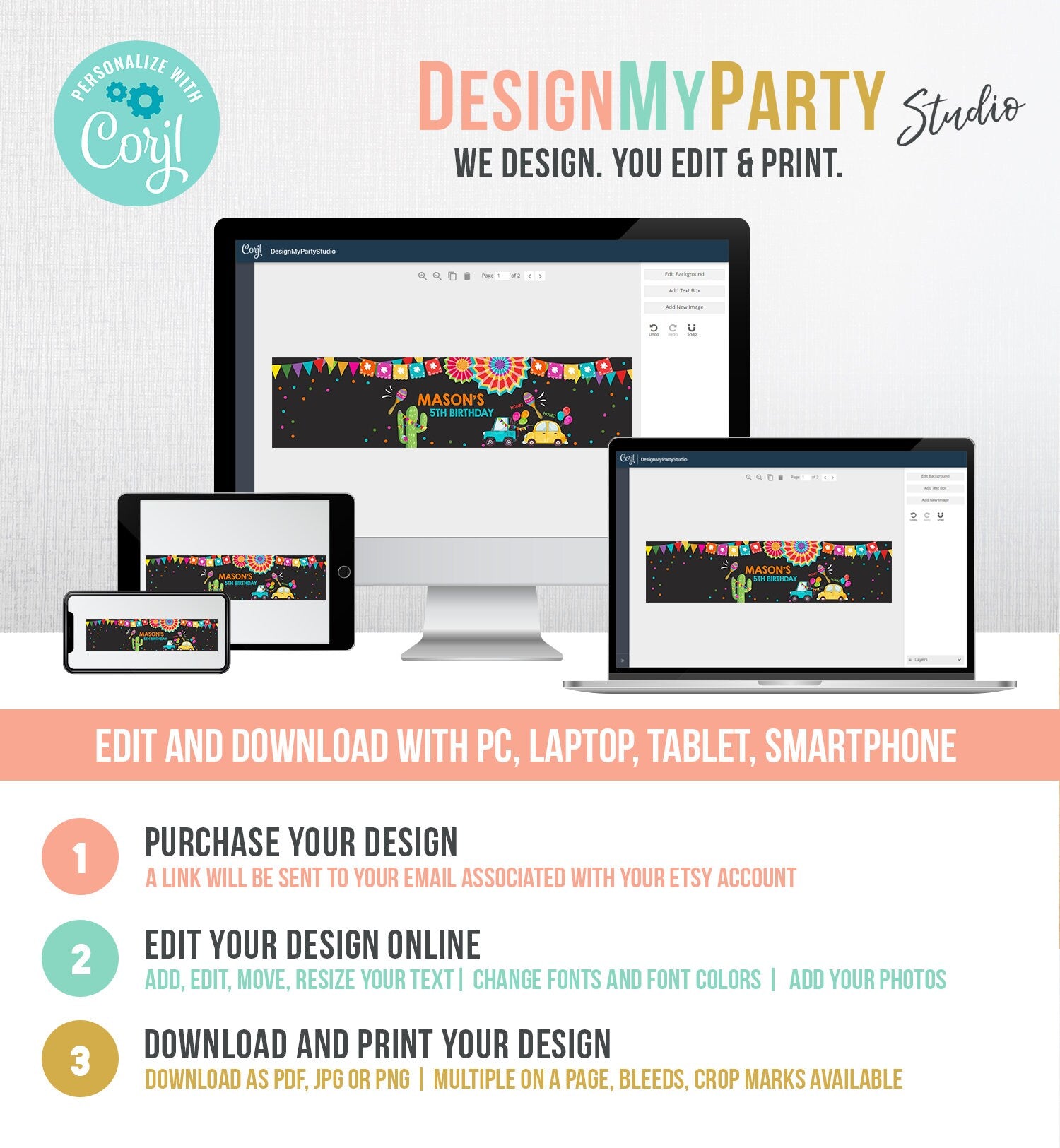 Editable Water Bottle Labels Fiesta Drive By Birthday Decor Cactus Mexican Siesta Quarantine Printable Bottle Label Template Corjl 0045