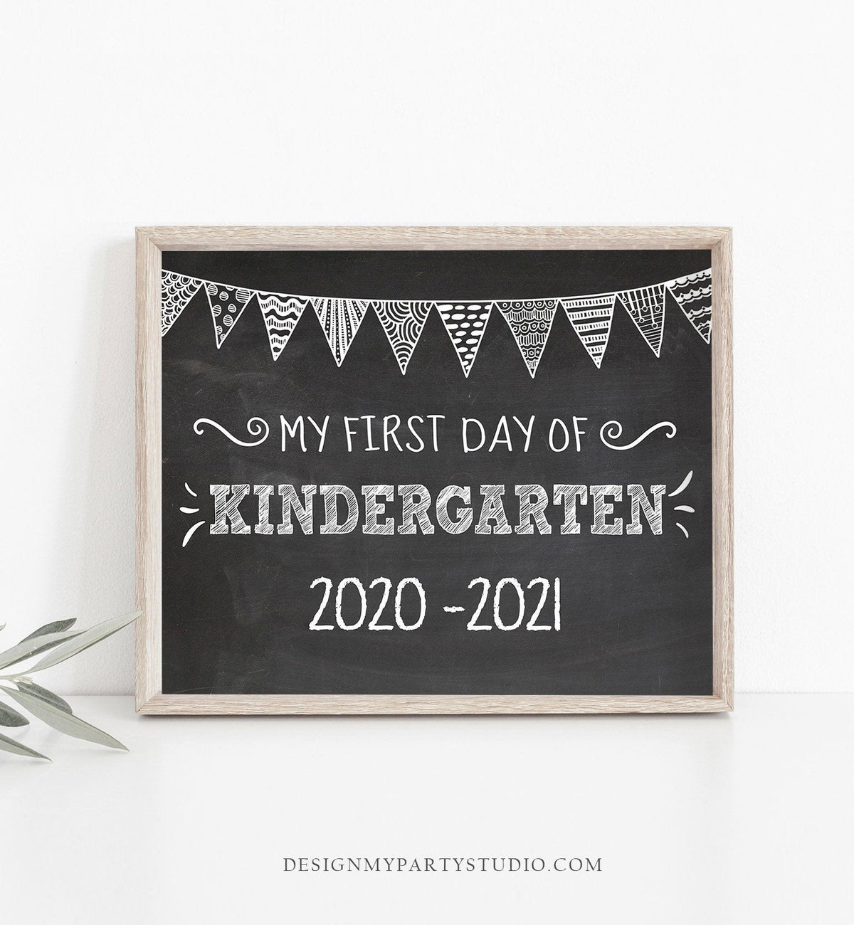 First Day of Kindergarten Sign Chalkboard Chalk First Day of School Photo Prop Kids Instant Download Chalkboard Sign Digital PRINTABLE