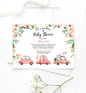 Editable Drive By Baby Shower Invitation Pink Girl Baby Shower Invite Quarantine Drive Trough Floral Sprinkle Template Download Corjl 0346