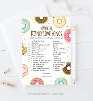 Editable Disney Love Songs Bridal Shower Game Quotes Donut Bridal Shower Shower Games Wedding Activity Corjl Template Printable 0050