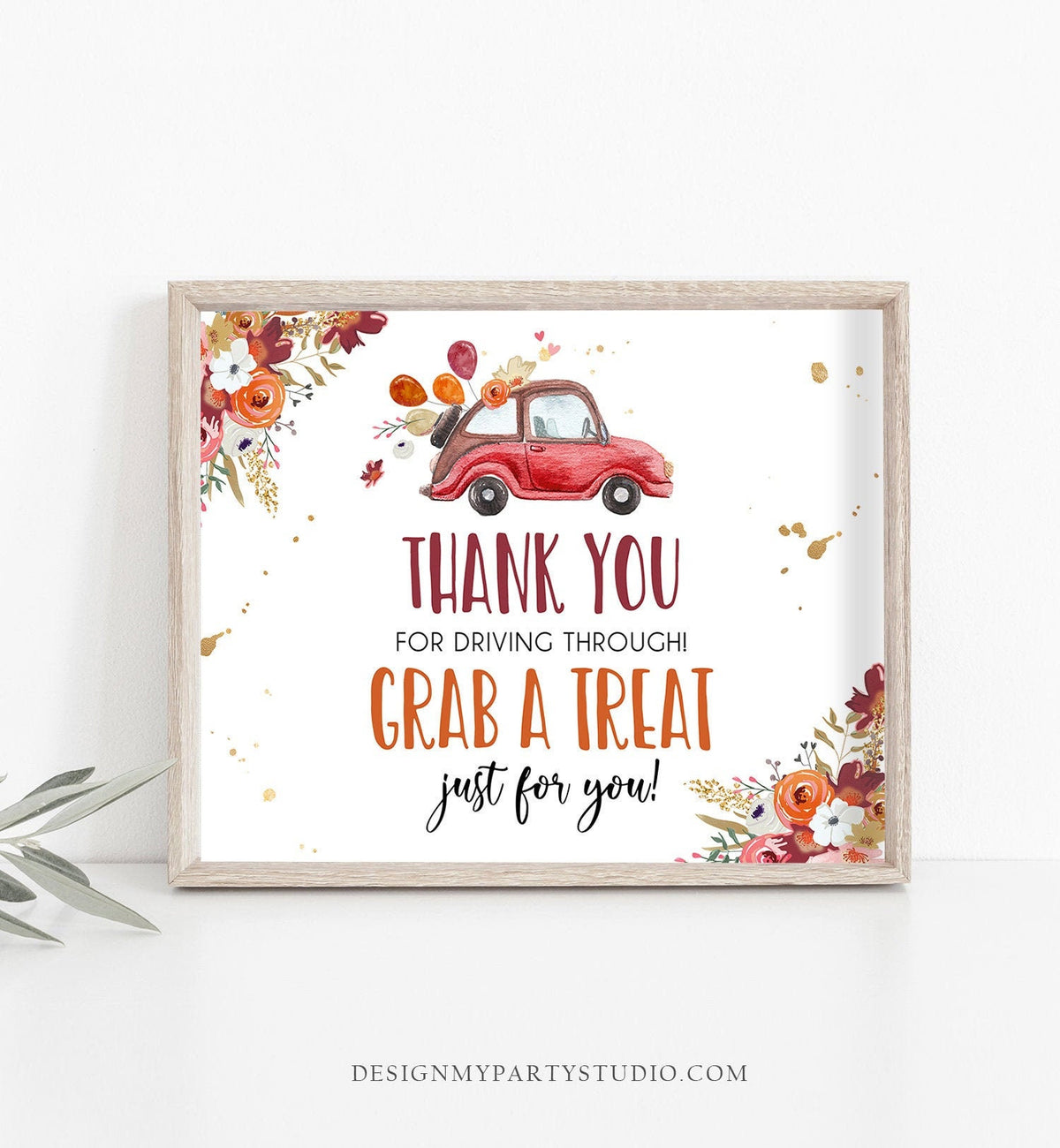 Drive By Birthday Sign Drive By Baby Shower Parade Sign Thank You for Driving Through Treat Favor Sign Quarantine Treat Fall PRINTABLE 0335