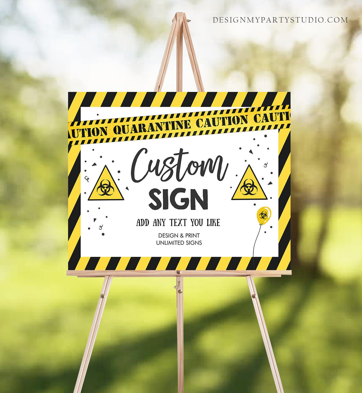Editable Custom Quarantine Birthday Sign Welcome Quarantine Party Poster Virtual Party Banner None of You Zoom Template PRINTABLE Corjl 0334